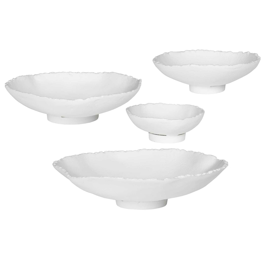 Lucky Coins White Metal Wall Bowls Set of 4 Accessories Uttermost