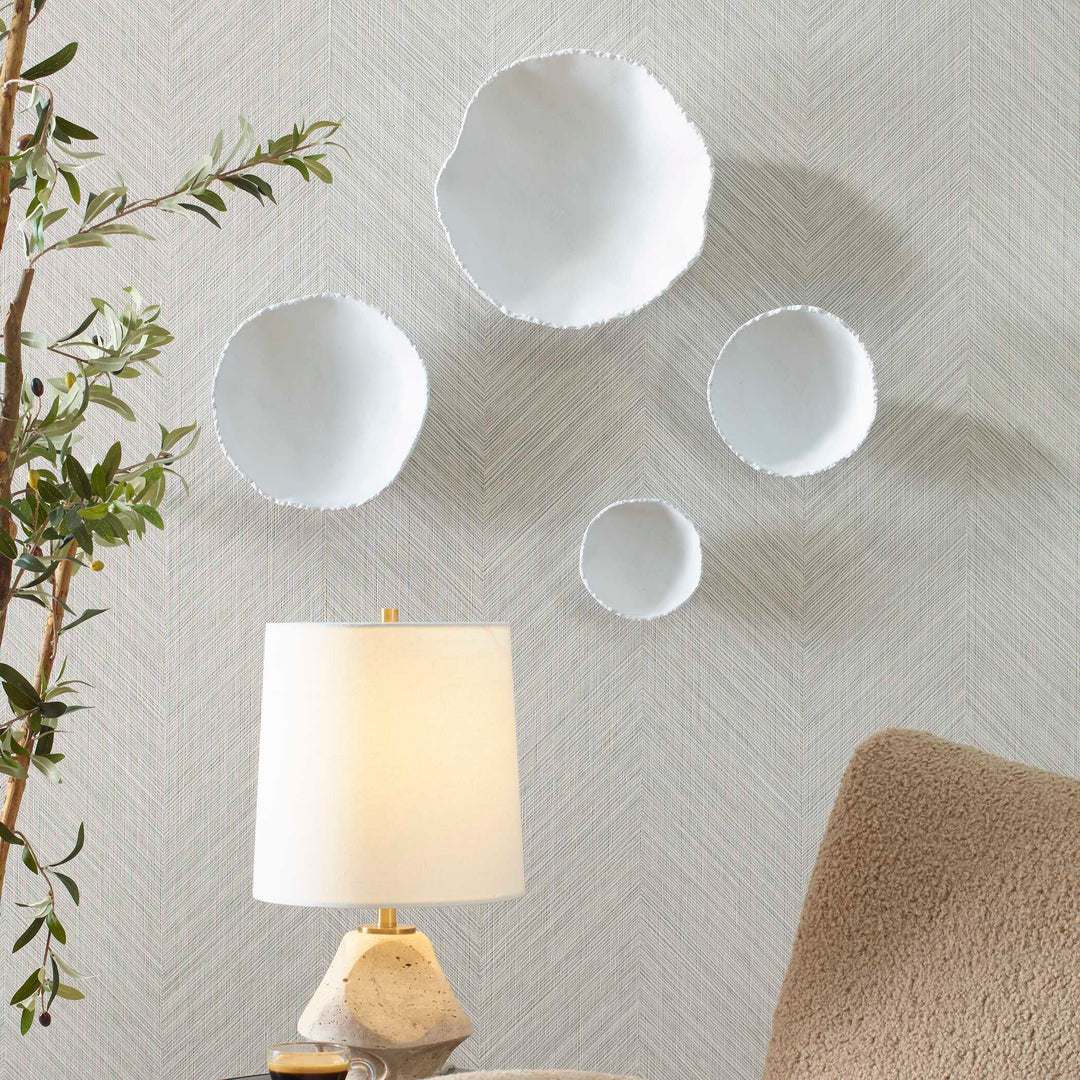 Lucky Coins White Metal Wall Bowls Set of 4 Accessories Uttermost