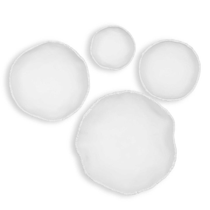 Lucky Coins White Metal Wall Bowls Set of 4 Accessories Uttermost