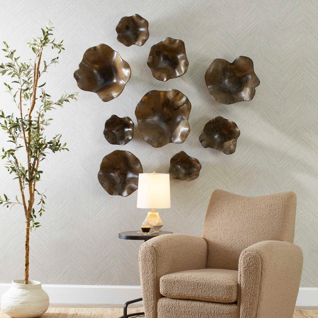 Two Wood Wall Décor In Mocha Set of 3 Accessories Uttermost