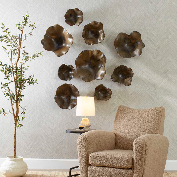 Two Wood Wall Décor In Mocha Set of 3 Accessories Uttermost