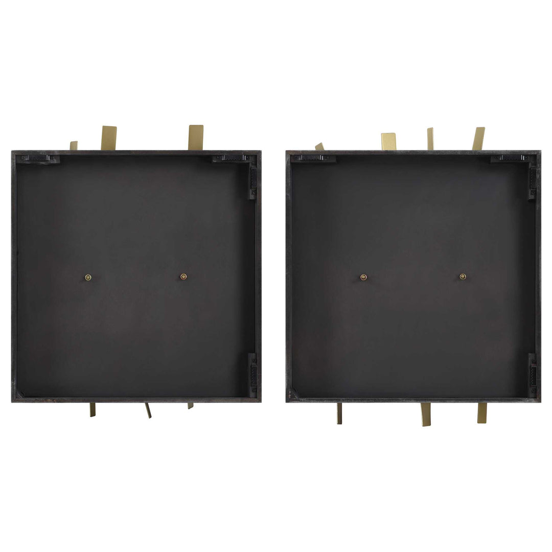 Crosshatch Metal Wall Decor Set of 2 Accessories Uttermost