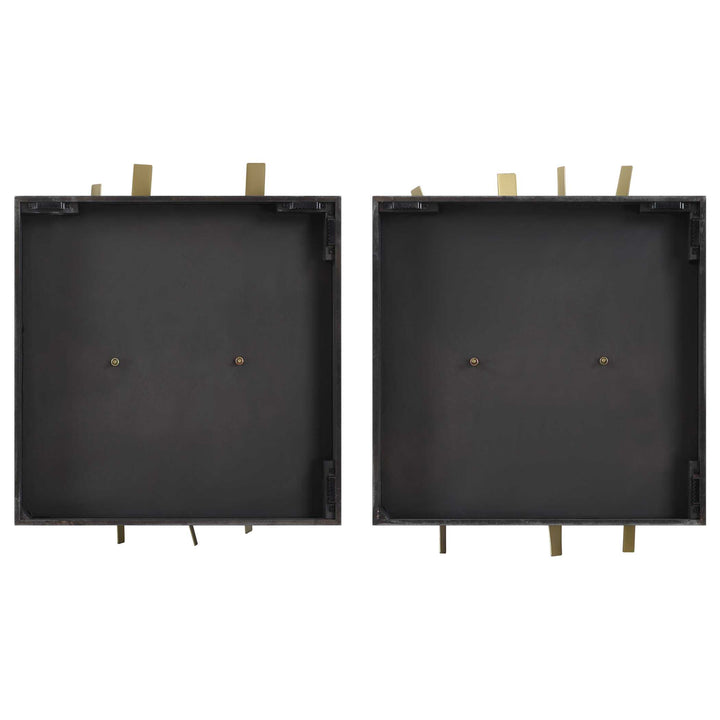 Crosshatch Metal Wall Decor Set of 2 Accessories Uttermost