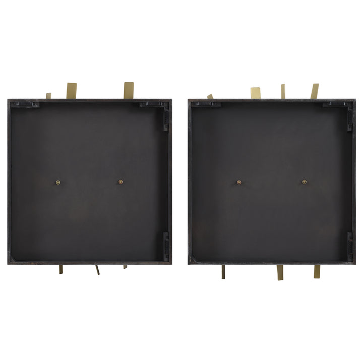 Crosshatch Metal Wall Decor Set of 2 Accessories Uttermost