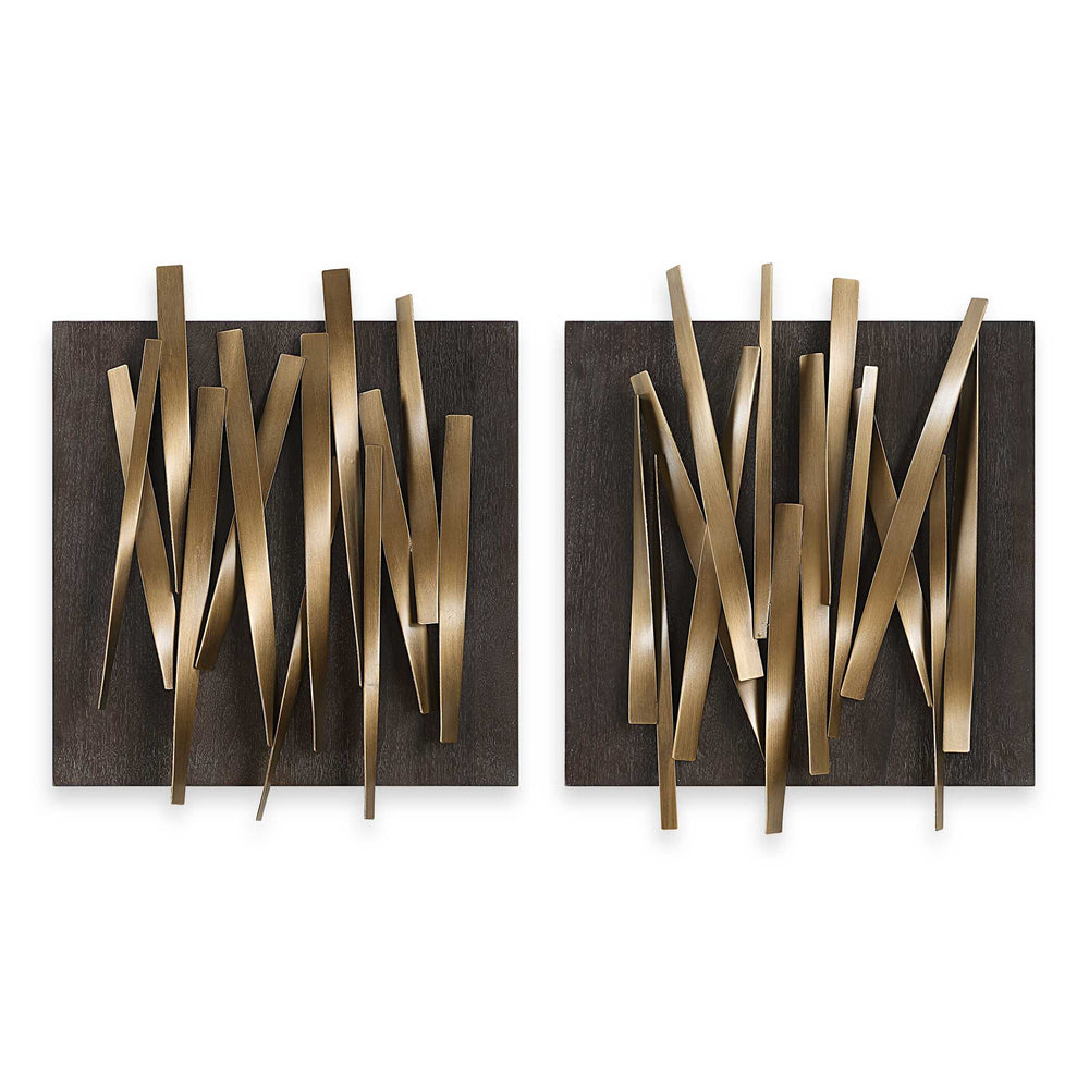 Crosshatch Metal Wall Decor Set of 2 Accessories Uttermost