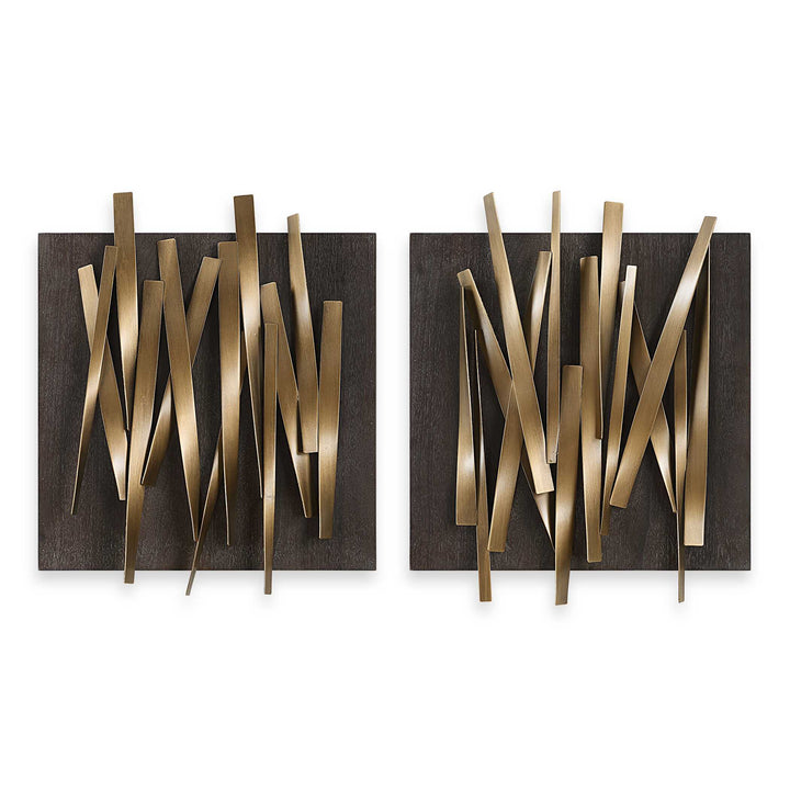 Crosshatch Metal Wall Decor Set of 2 Accessories Uttermost