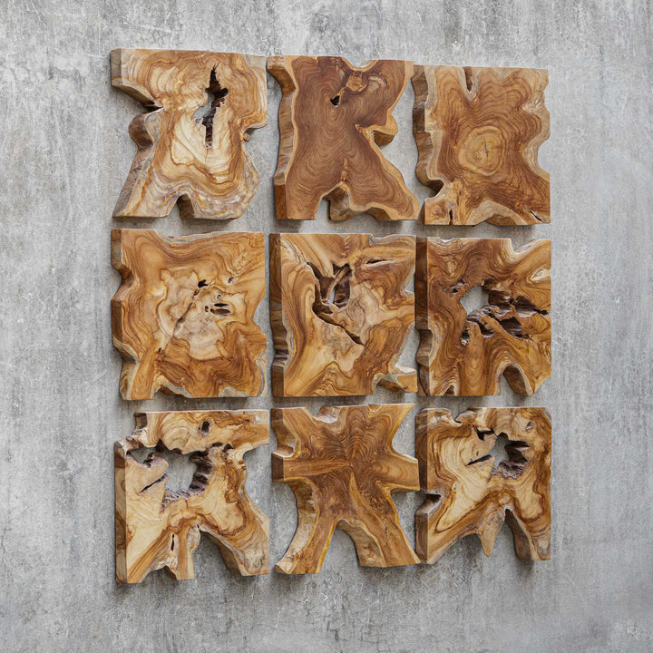 Talia Wood Wall Decor Set of 9 Accessories Uttermost