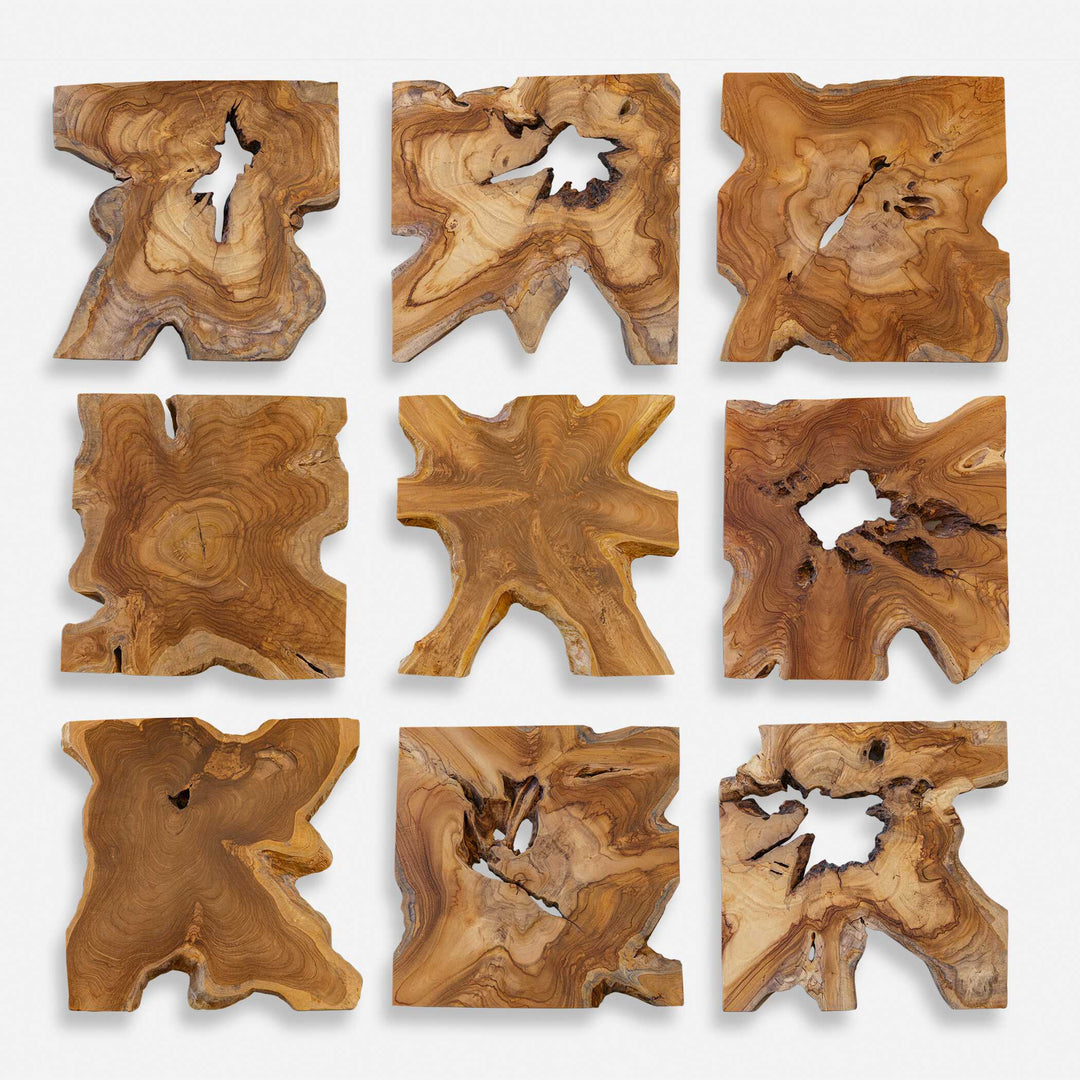 Talia Wood Wall Decor Set of 9 Accessories Uttermost