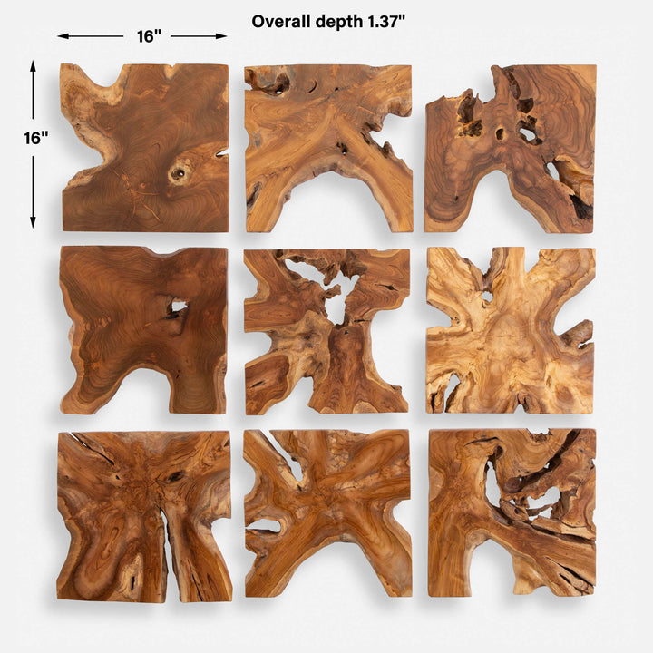 Talia Wood Wall Decor Set of 9 Accessories Uttermost