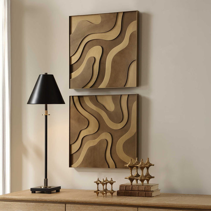 Golden Terrain Wooden Wall Decor Set of 2 Accessories Uttermost