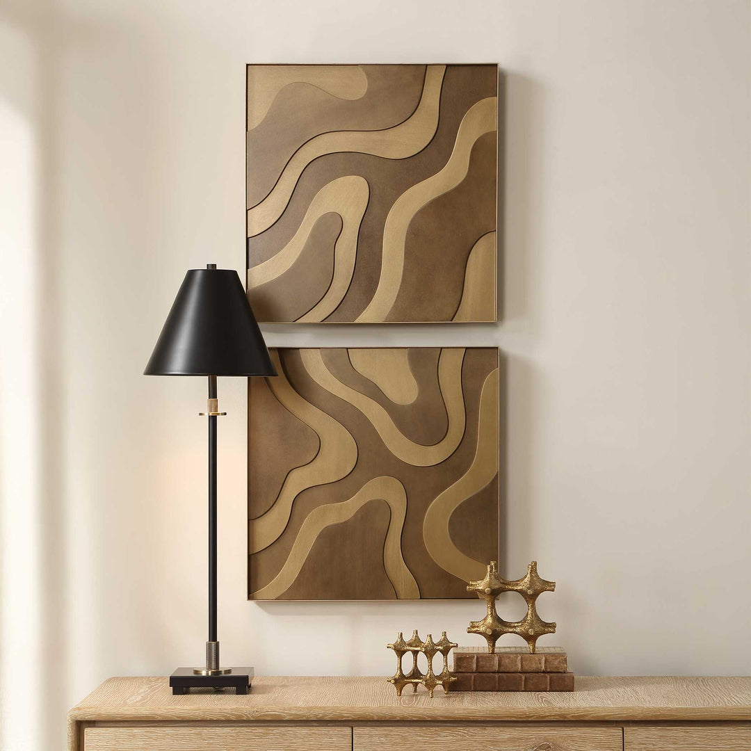 Golden Terrain Wooden Wall Decor Set of 2 Accessories Uttermost