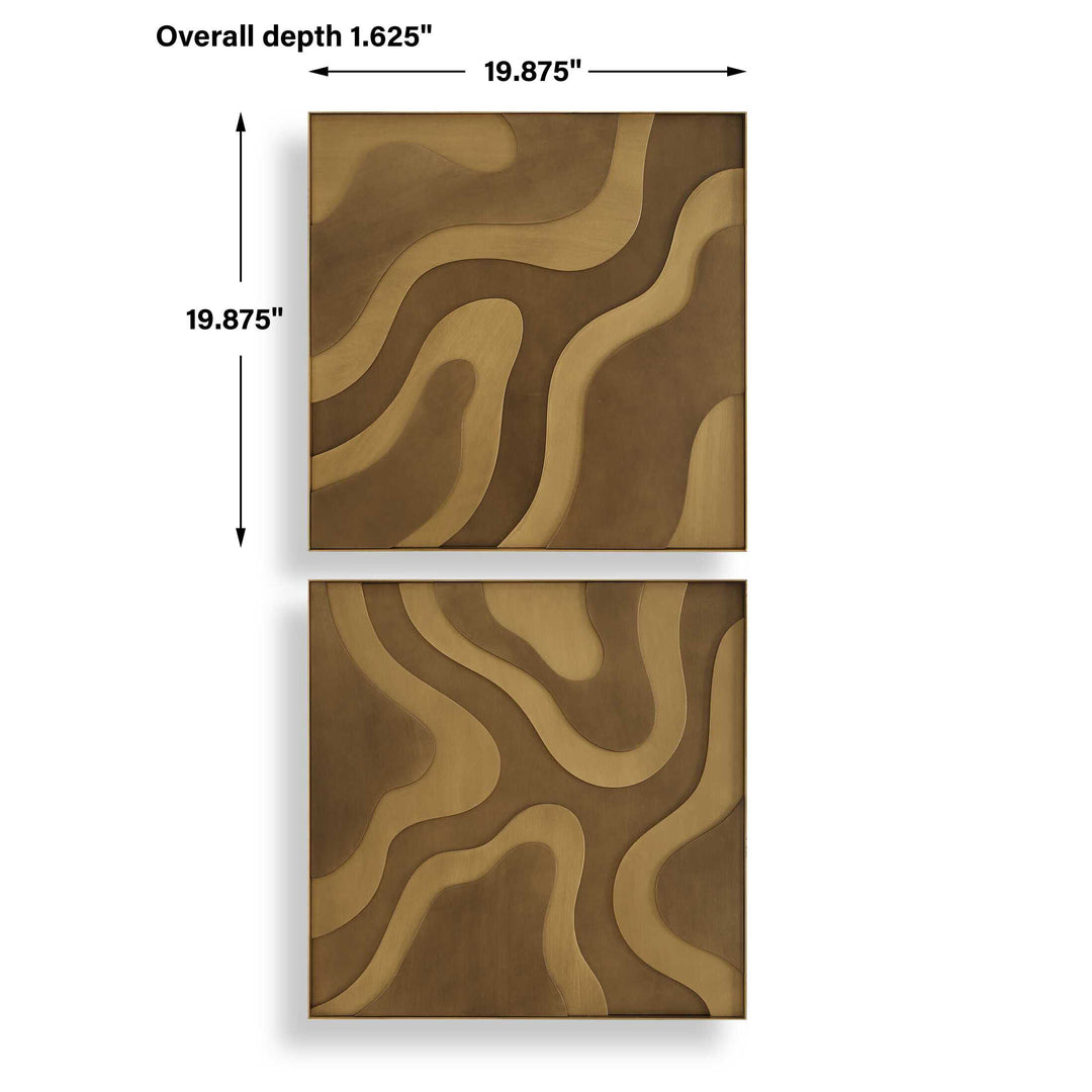Golden Terrain Wooden Wall Decor Set of 2 Accessories Uttermost
