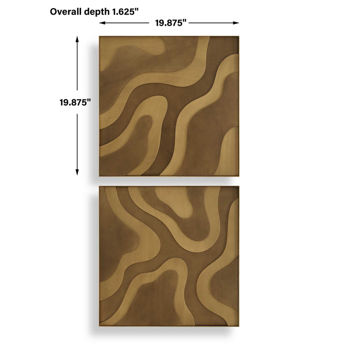 Golden Terrain Wooden Wall Decor Set of 2 Accessories Uttermost
