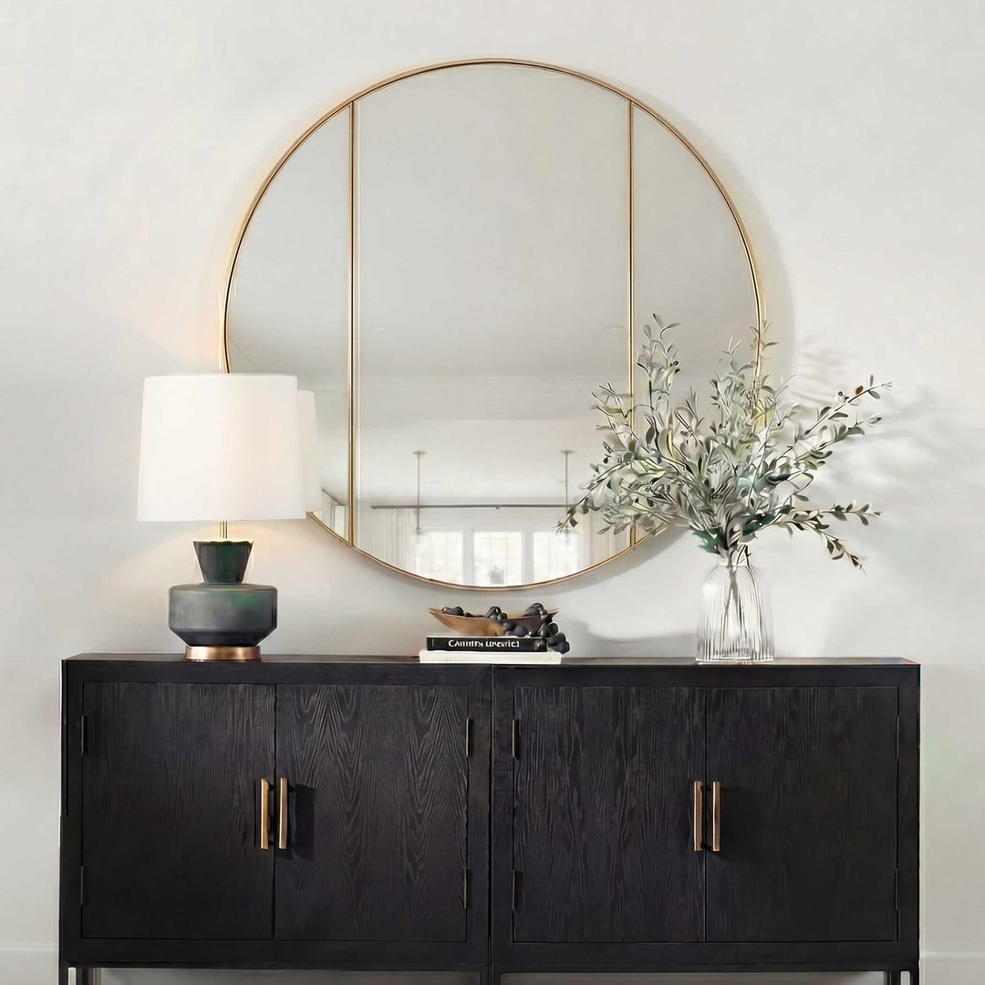 Amram Antique Brass Round Mirror Accessories Uttermost