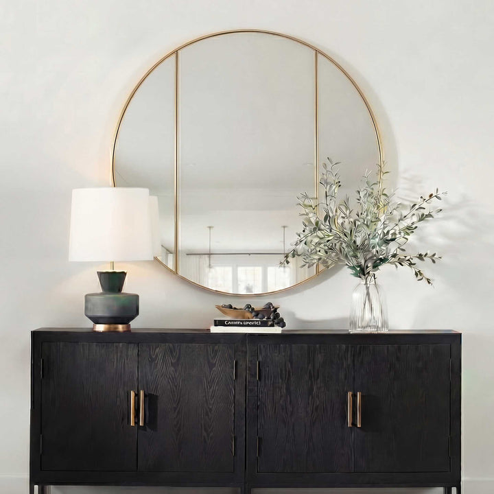 Amram Antique Brass Round Mirror Accessories Uttermost