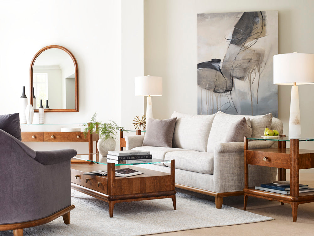 Martine Glass-Top Cocktail Table Living Room Stickley