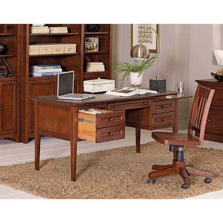 McKenzie 4-Drawer Desk Home Office Whittier Wood