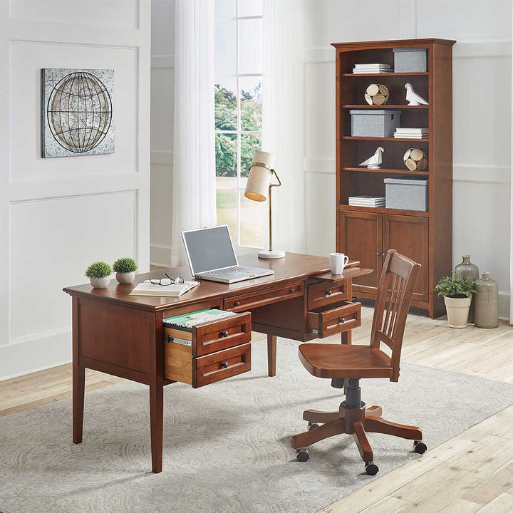McKenzie 4-Drawer Desk Home Office Whittier Wood