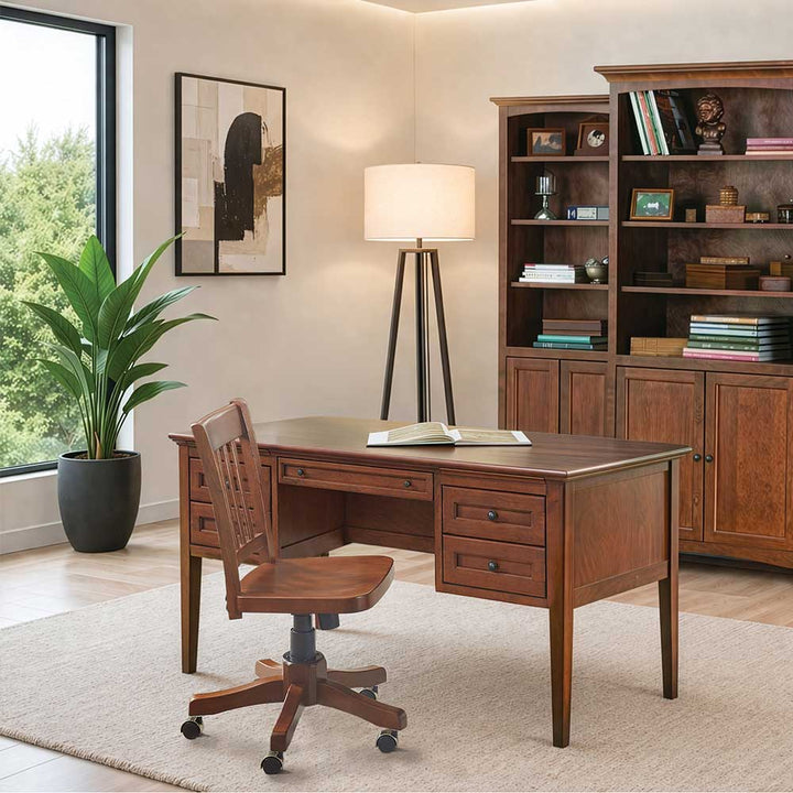 McKenzie 4-Drawer Desk Home Office Whittier Wood