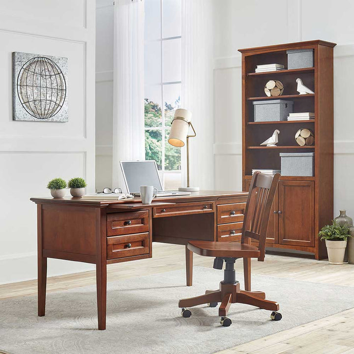 McKenzie 4-Drawer Desk Home Office Whittier Wood