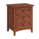 McKenzie 3-Drawer Nightstand Bedroom Whittier Wood Glazed Antique Cherry