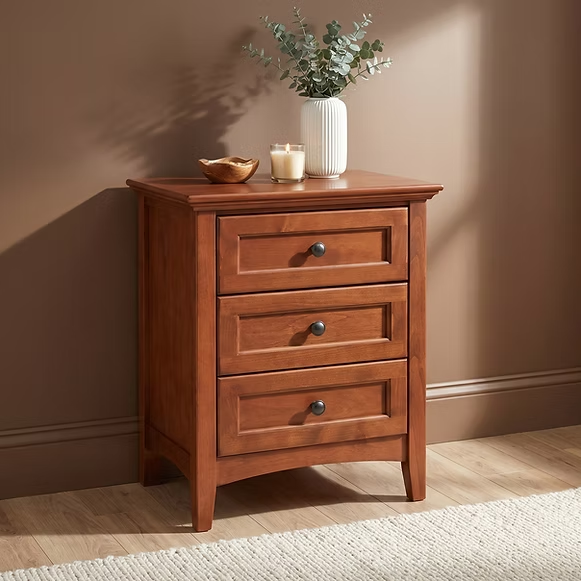 McKenzie 3-Drawer Nightstand Bedroom Whittier Wood