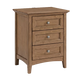 McKenzie 3-Drawer Nightstand Bedroom Whittier Wood Pecan
