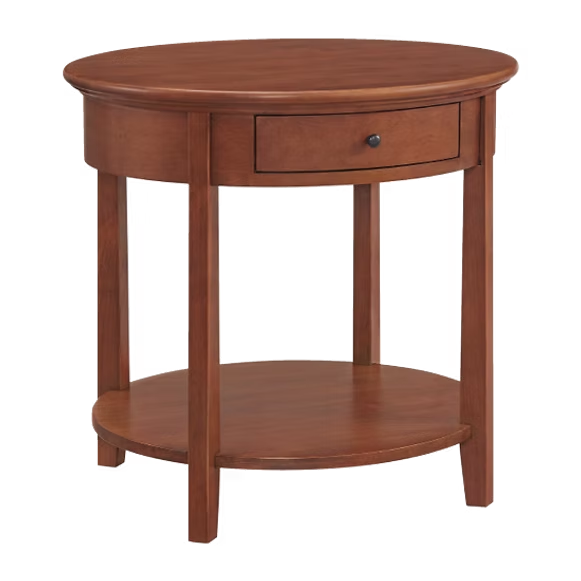 McKenzie Round End Table Living Room Whittier Wood Glazed Antique Cherry