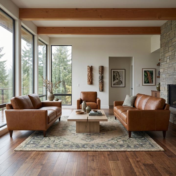 Tapps Leather Loveseat Living Room Softline