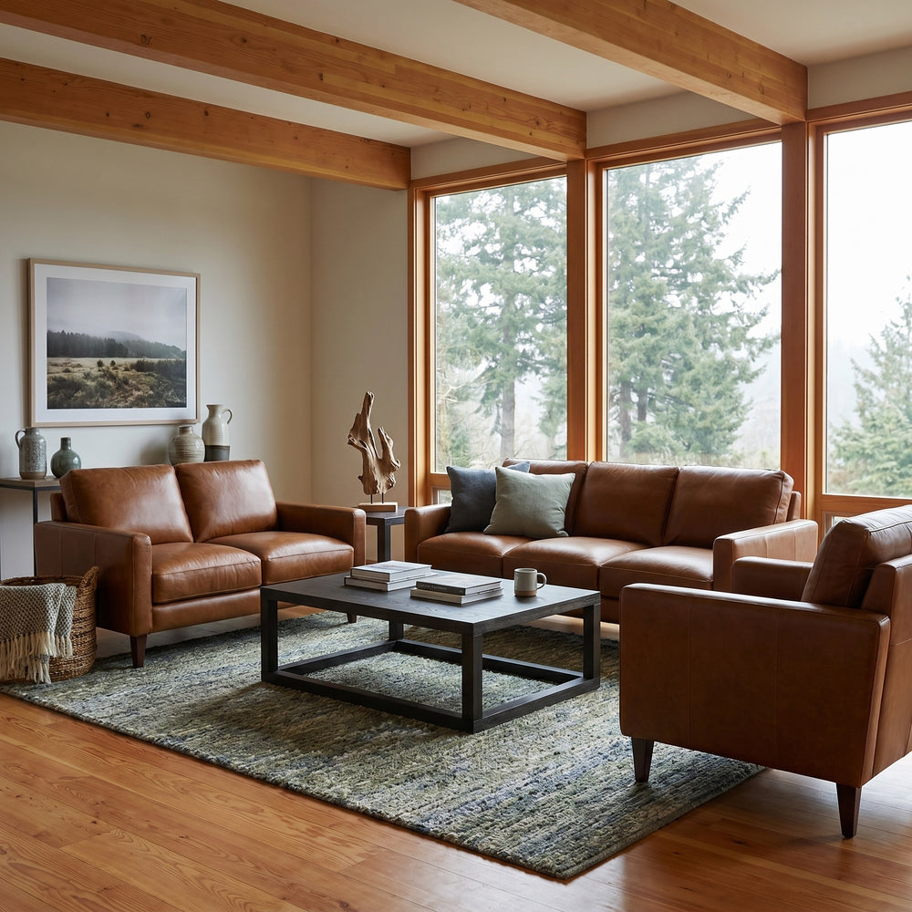Tapps Leather Loveseat Living Room Softline