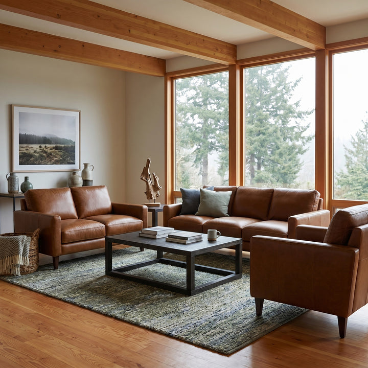 Tapps Leather Loveseat Living Room Softline