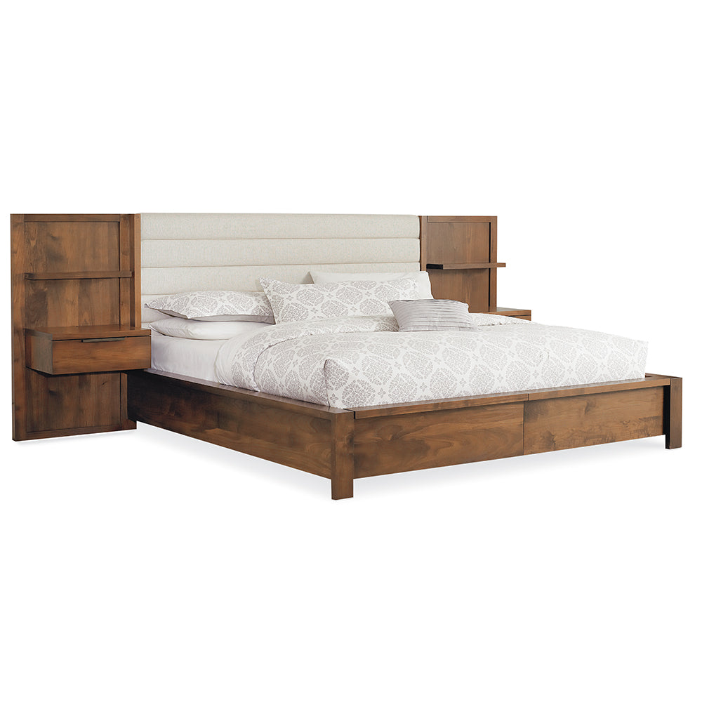 Phase Upholstered King Bed with Nightstand Panels Bedroom West Bros   