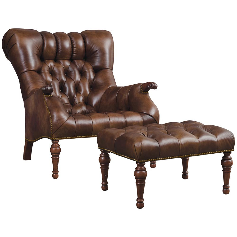 Leopold's Chair & Ottoman Living Room Stickley Rialto Pecan  