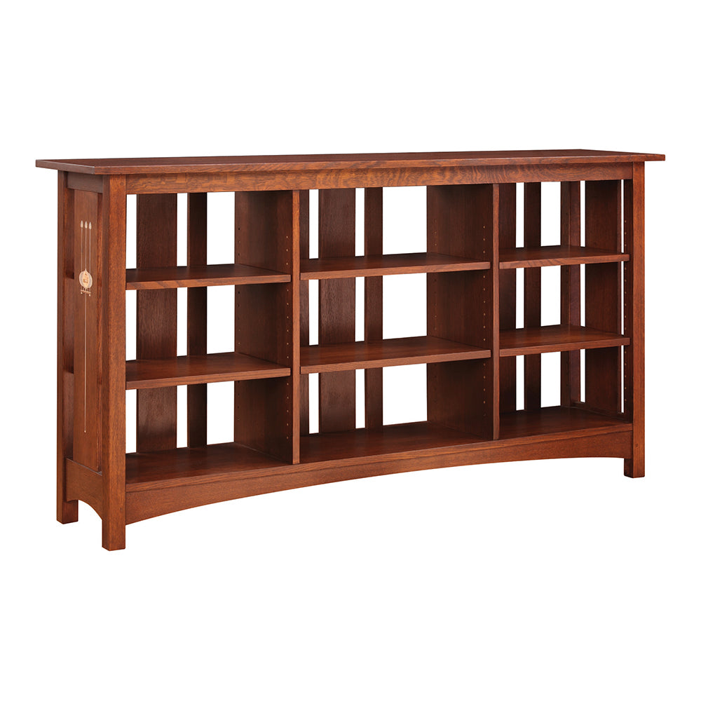 Harvey Ellis Slatted-Back Bookcase, Six Shelves Home Office Stickley