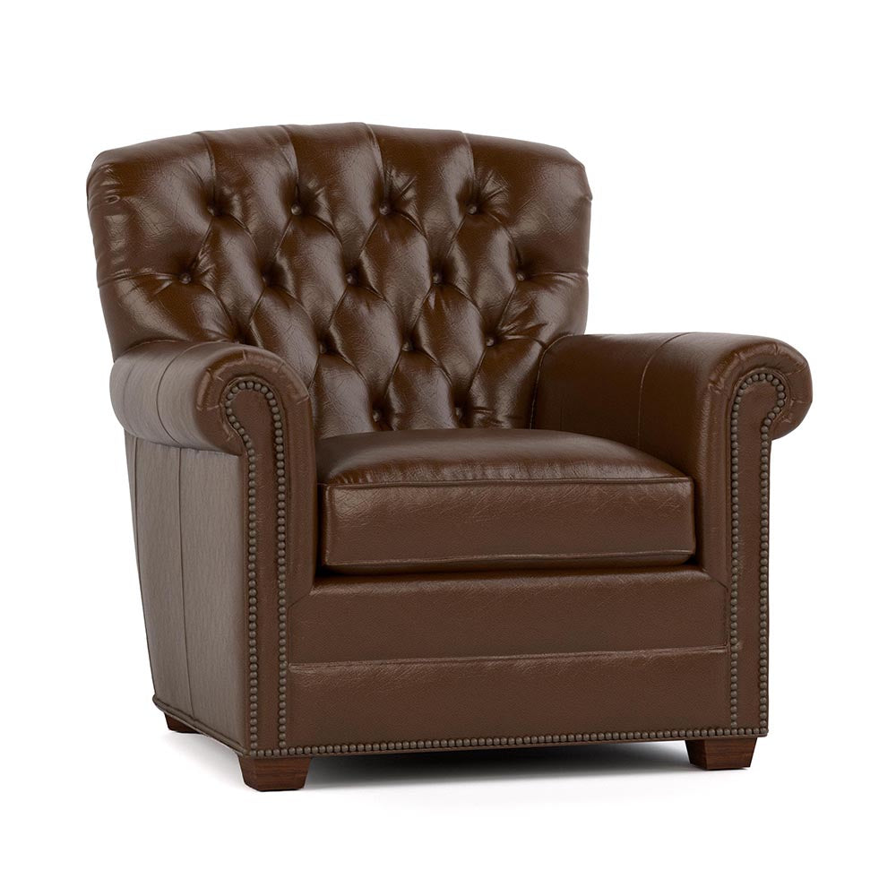 Wharton Tufted Chair Living Room Stickley Durango Brown  