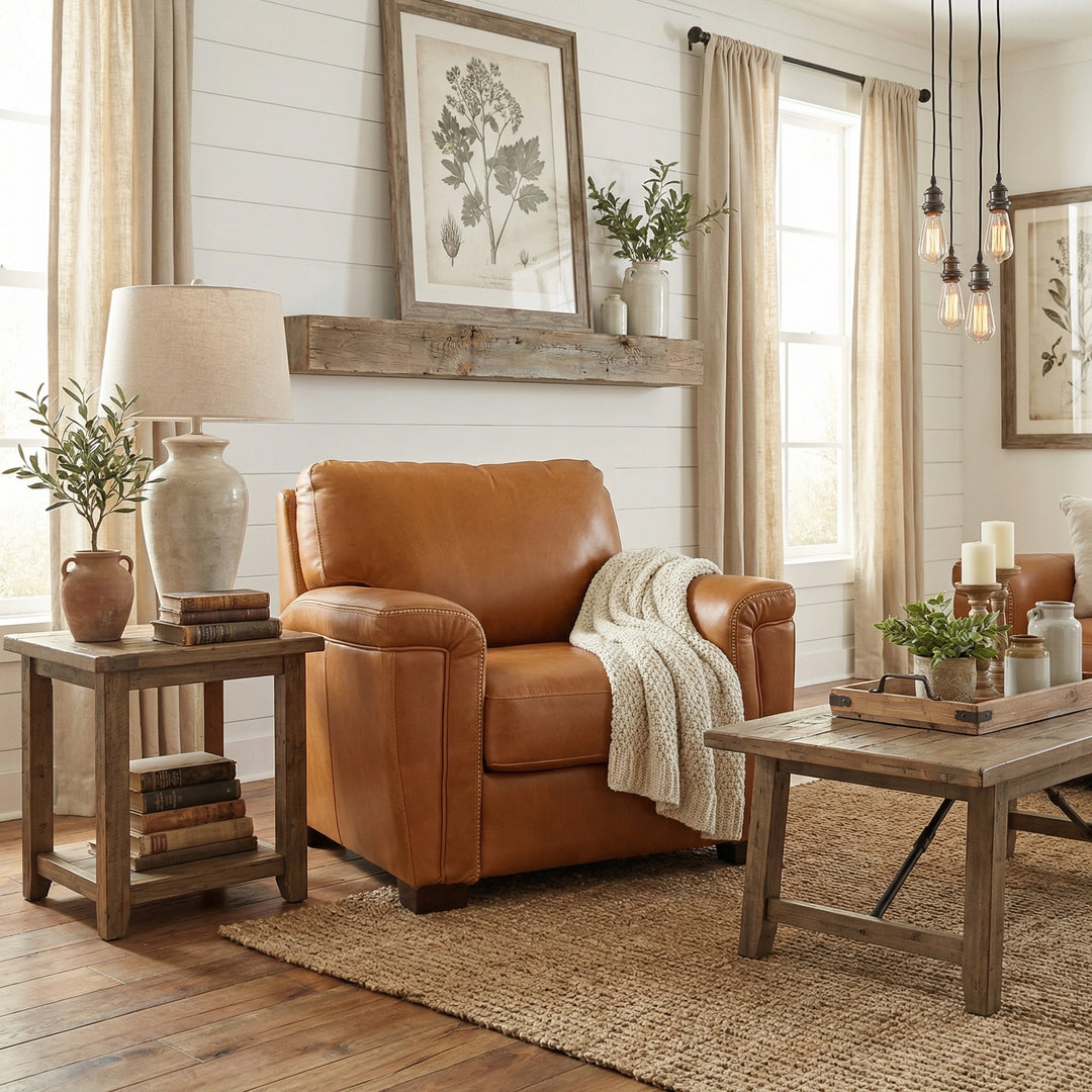 Stevens Leather Chair Living Room Softline