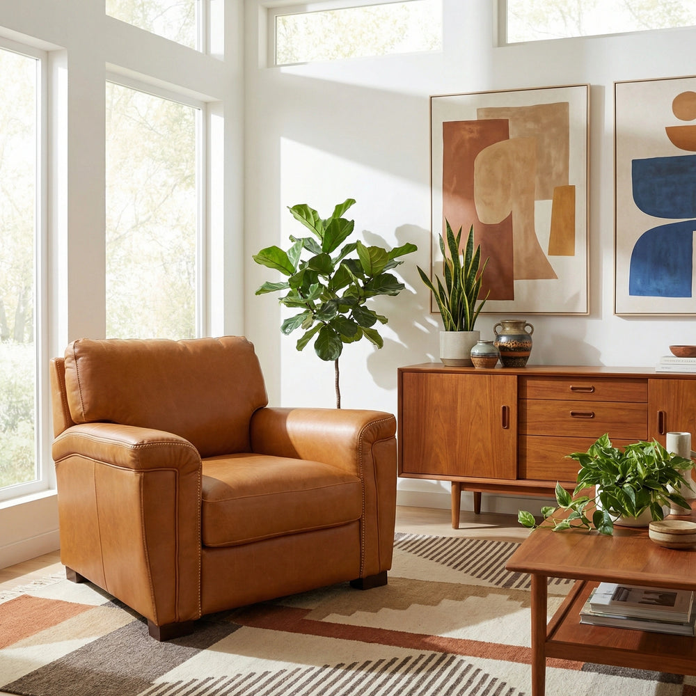 Stevens Leather Chair Living Room Softline