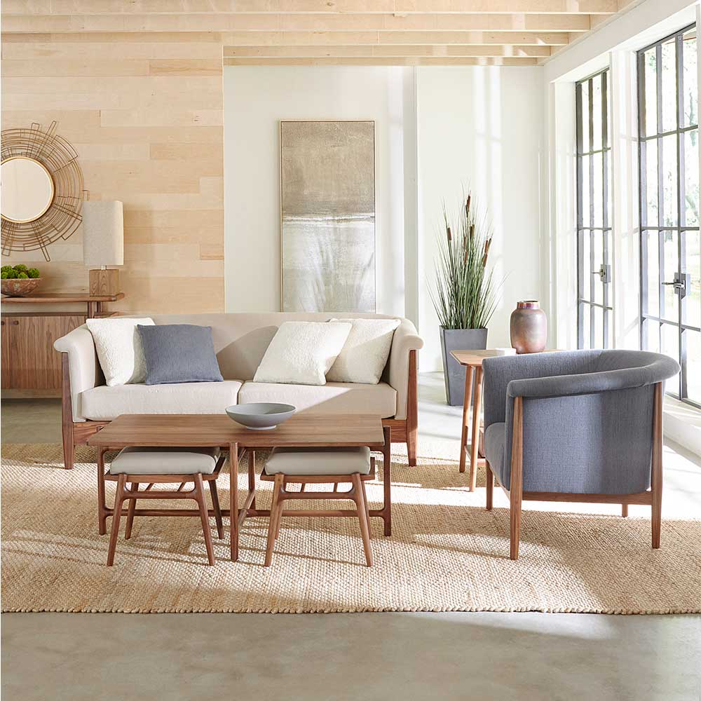 Walnut Grove Footstool Living Room Stickley Leather
