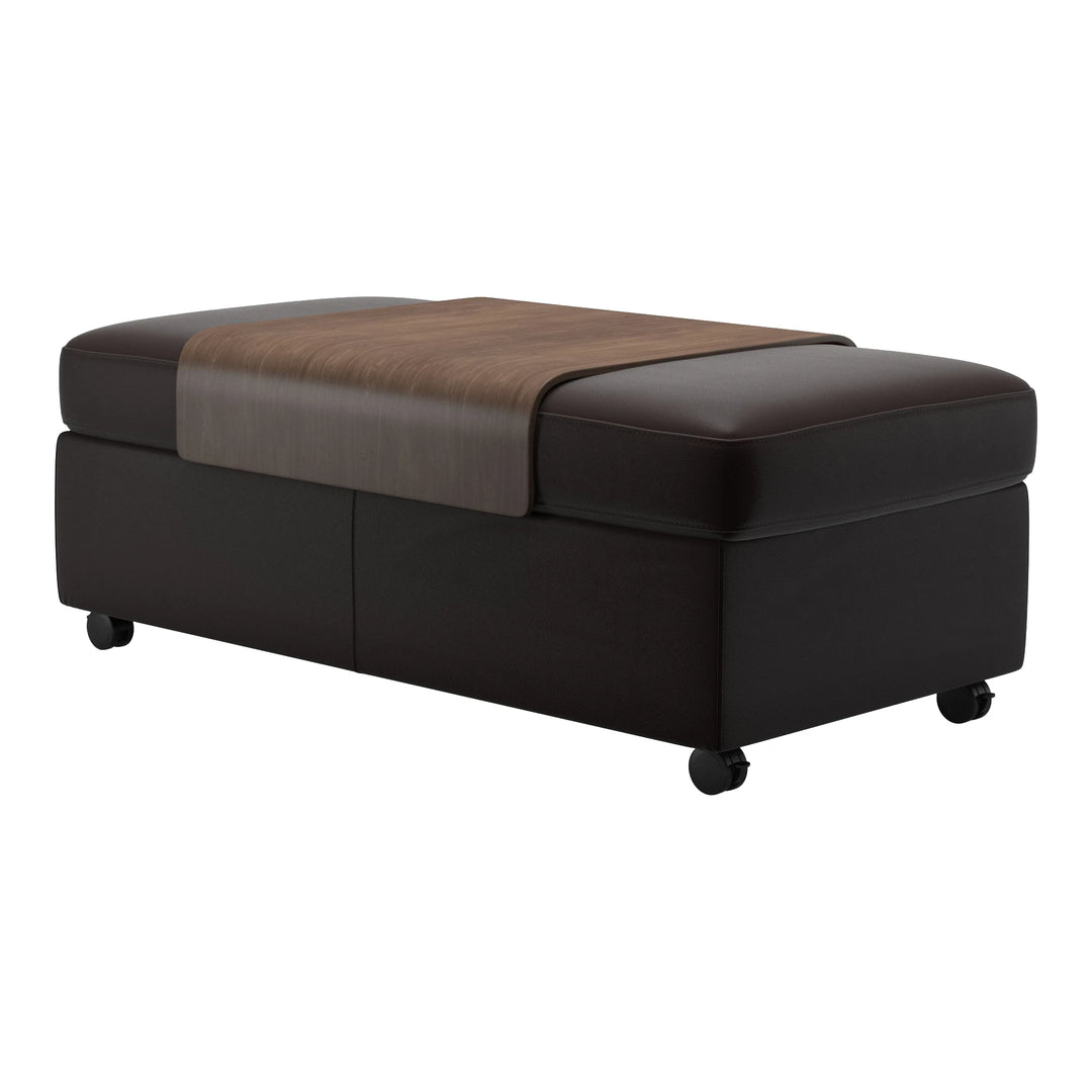 Stressless Double Ottoman with Table Living Room Ekornes Paloma Chocolate