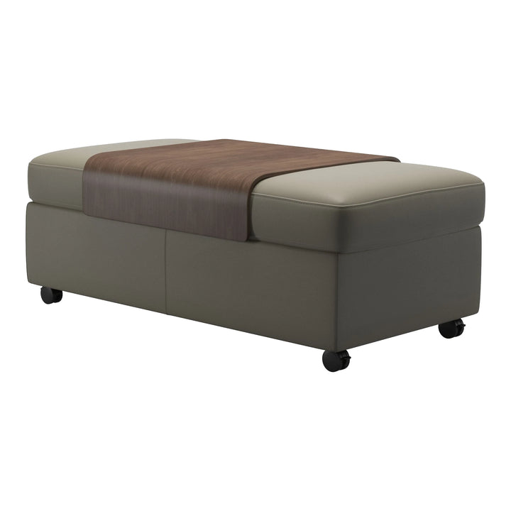 Stressless Double Ottoman with Table Living Room Ekornes Paloma Light Grey