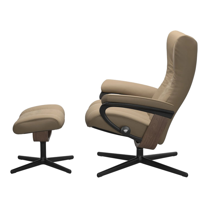 Stressless Wing Small Cross Chair & Ottoman