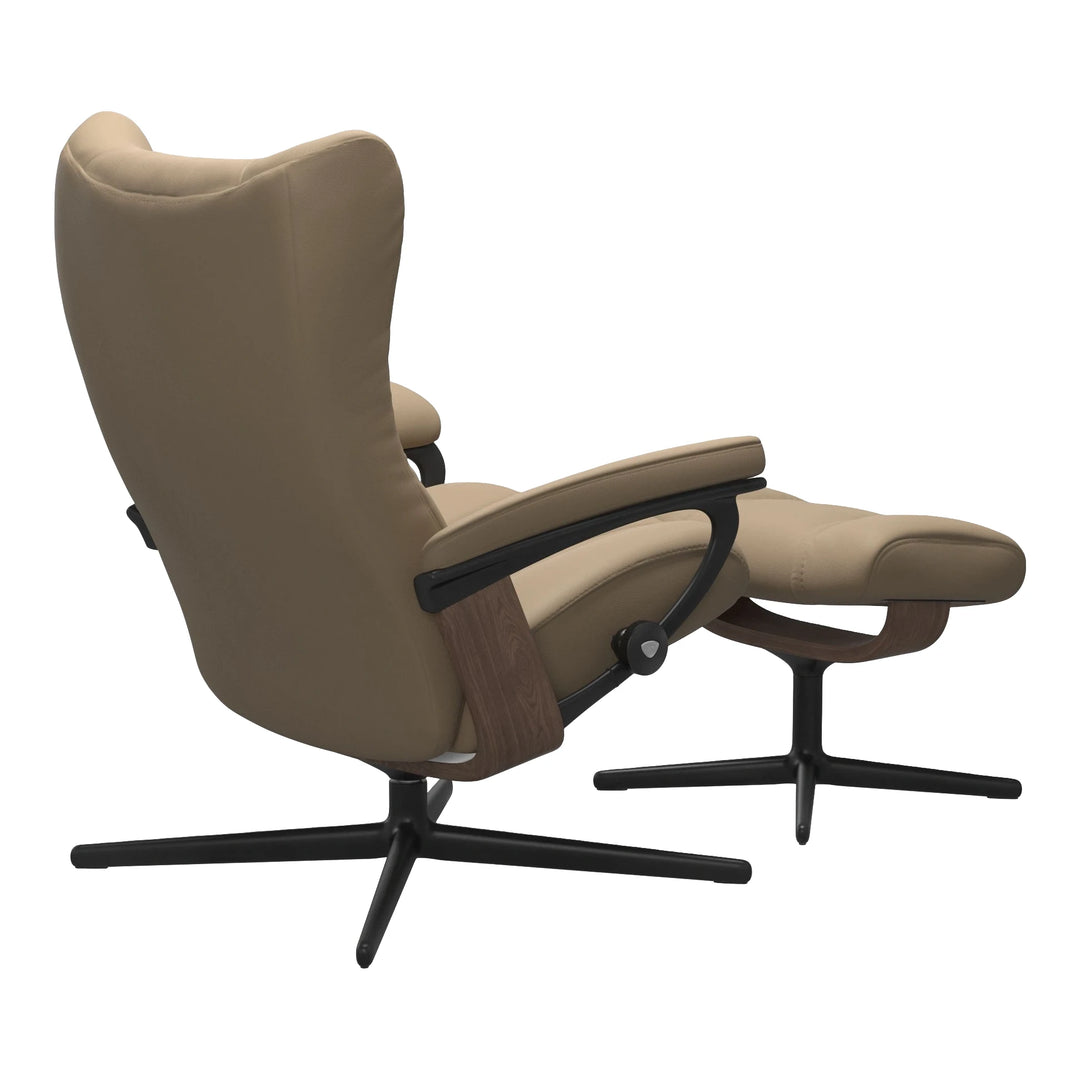 Stressless Wing Small Cross Chair & Ottoman