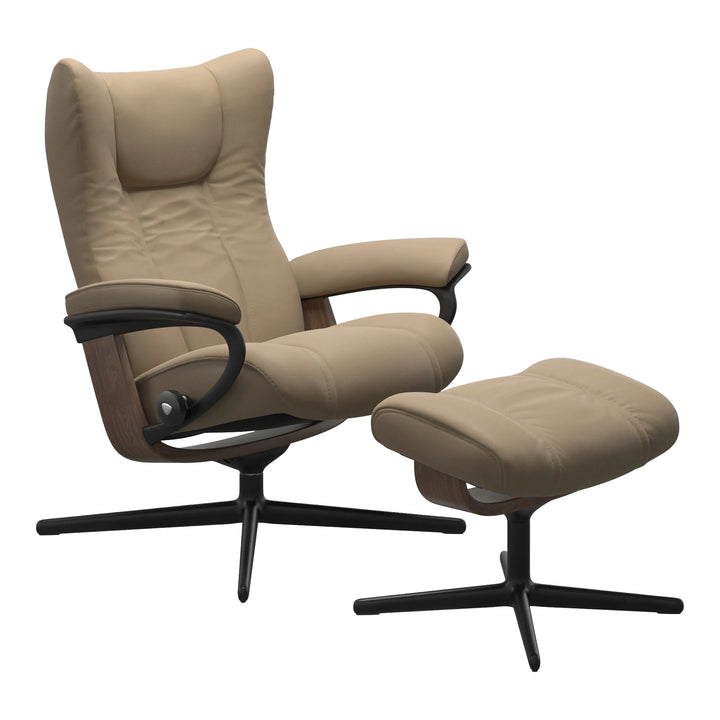 Stressless Wing Small Cross Chair & Ottoman