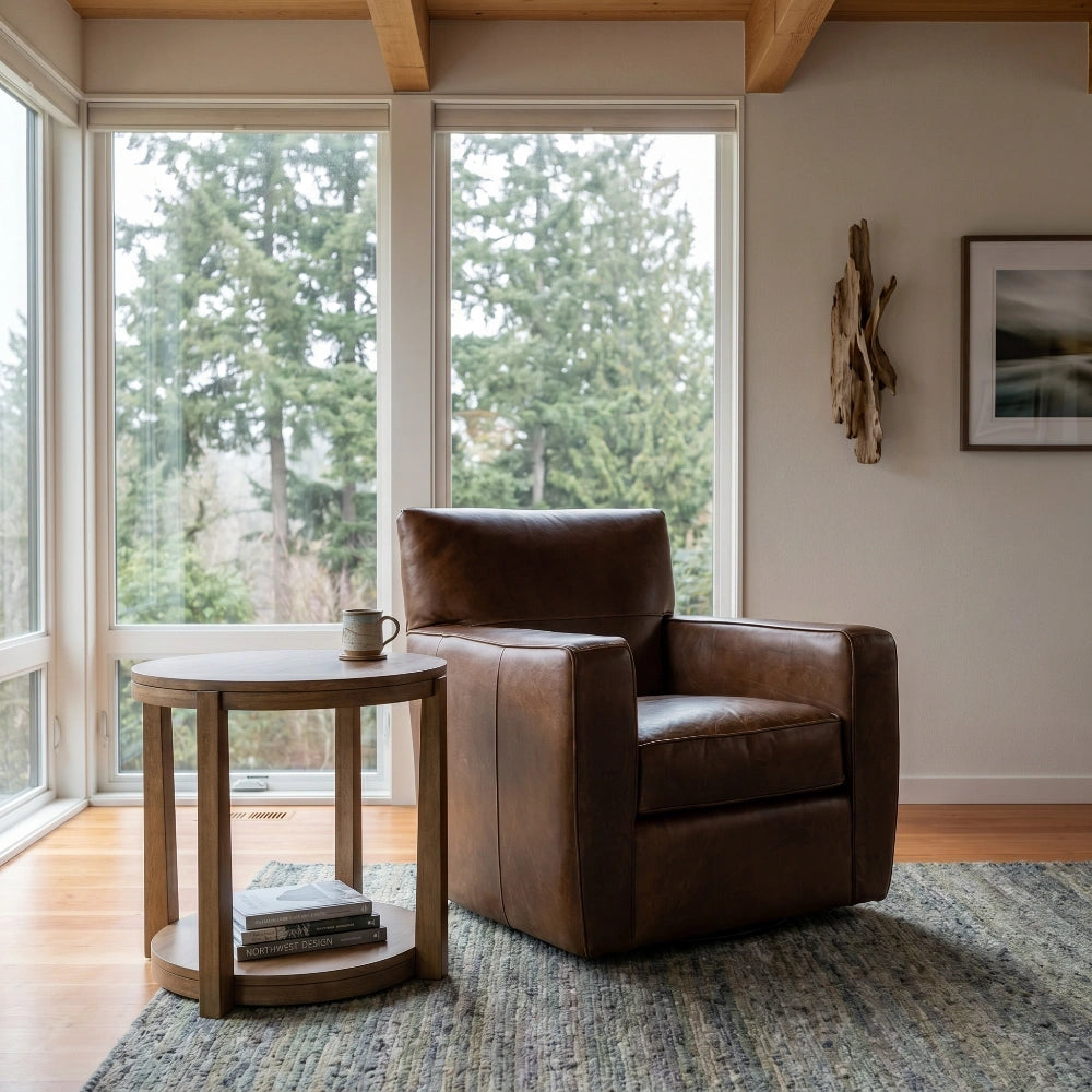 Summit Leather Swivel Chair Living Room Softline