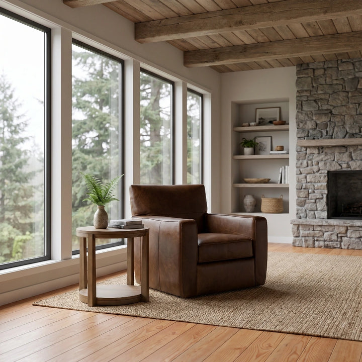 Summit Leather Swivel Chair Living Room Softline