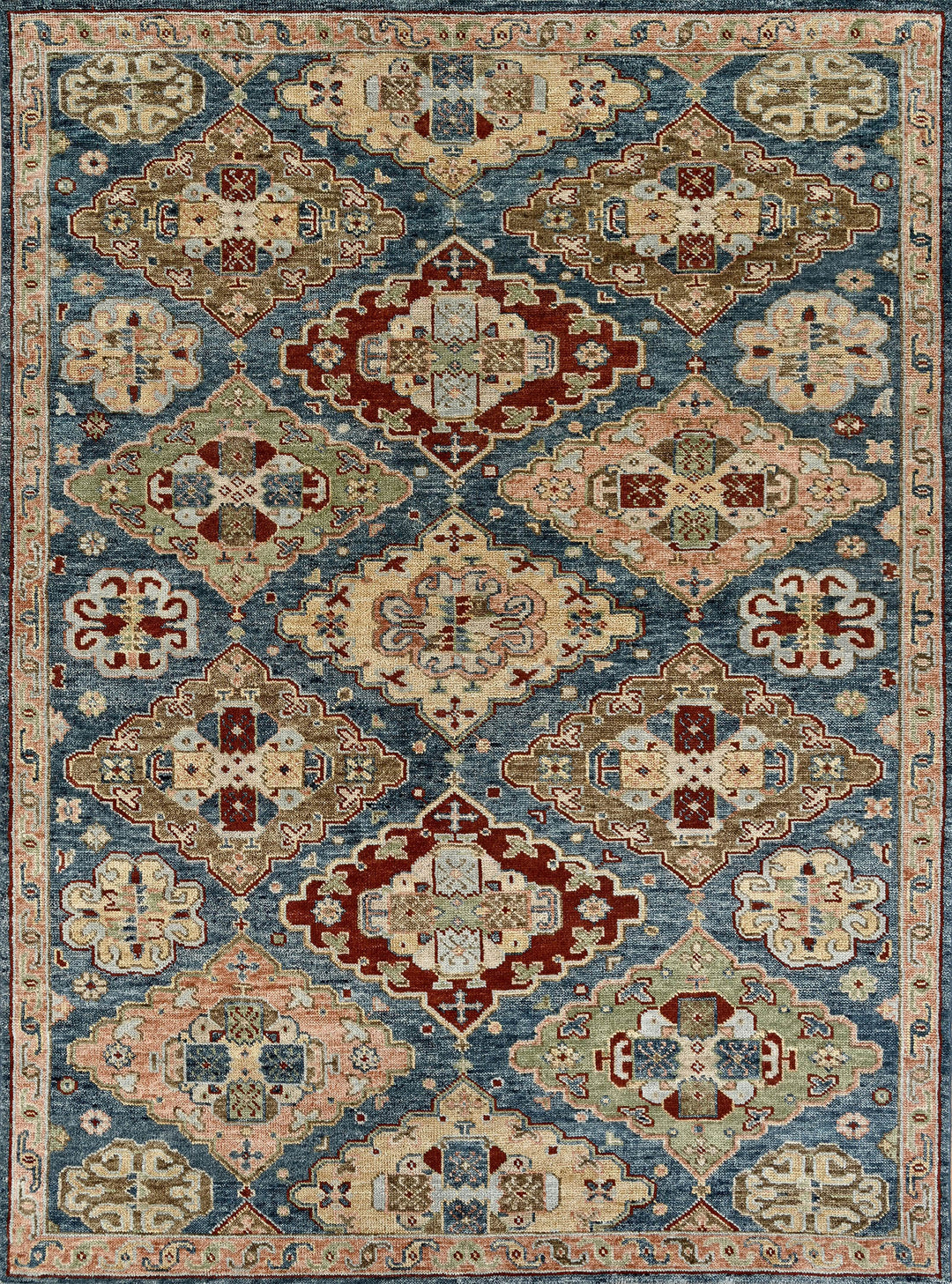 Traditional Blue/Navy Wool Area Rug: Mafi Signature Canyons TB-5008 (Hand-Knotted Area Rug)