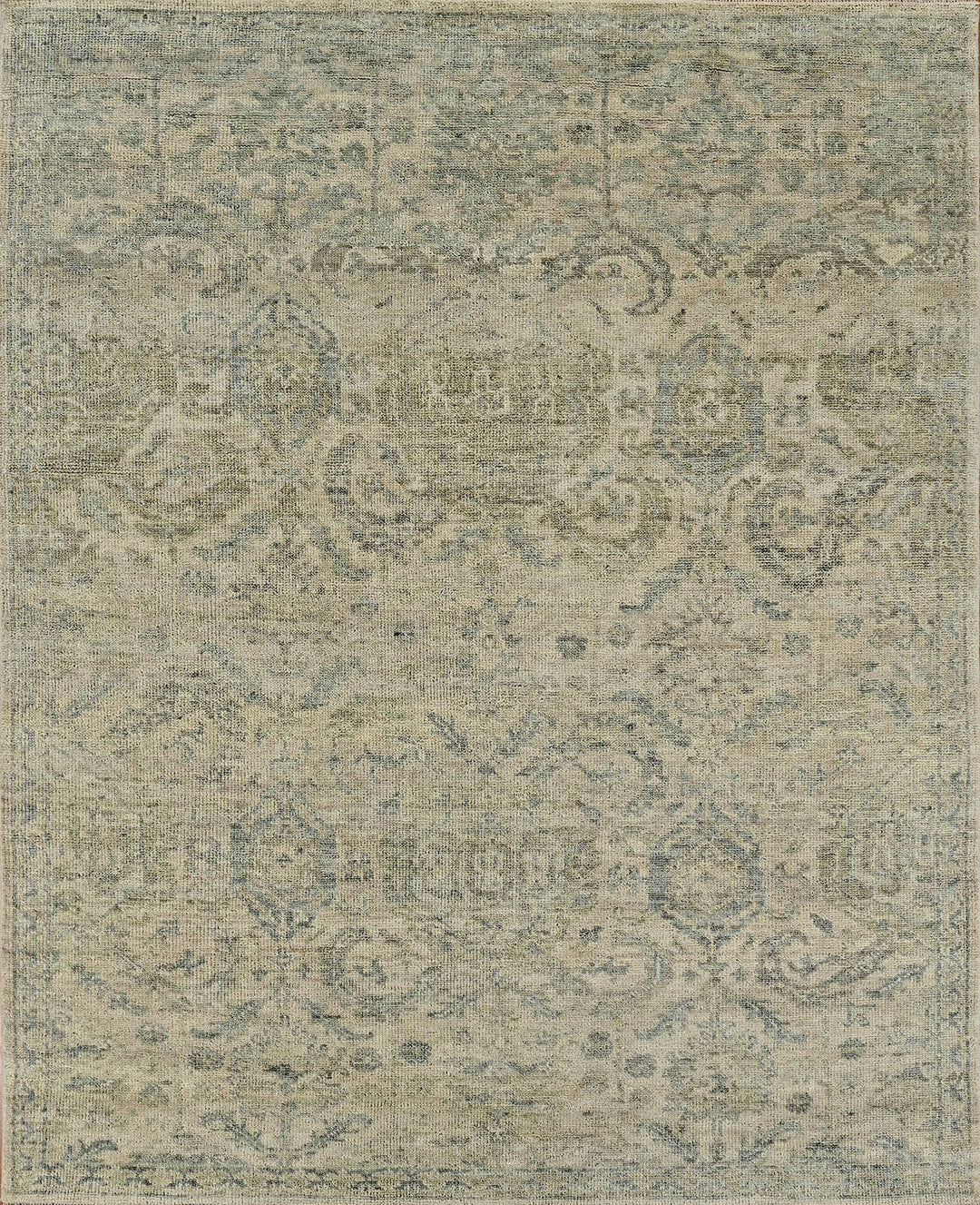 Traditional Grey/Silver Wool Area Rug: Mafi Signature Canyons TB-5036 (Hand-Knotted Area Rug)