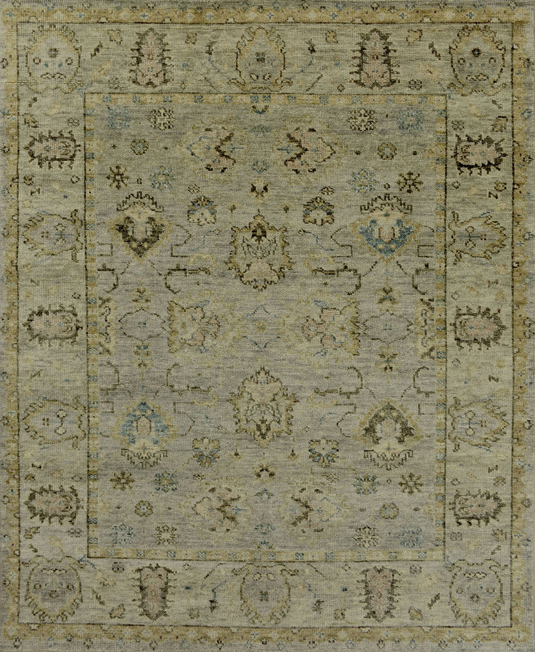 Traditional Grey/Silver Wool Area Rug: Mafi Signature Canyons TB-5070 (Hand-Knotted Area Rug)