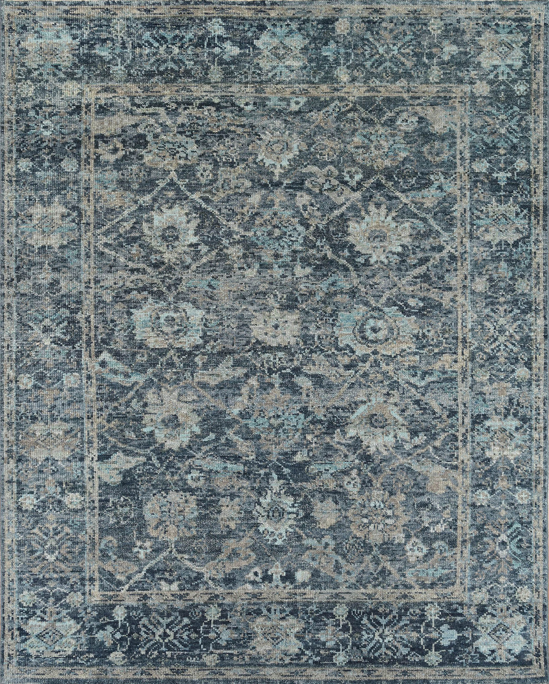 Traditional Blue/Navy Wool Area Rug: Mafi Signature Canyons TB-5113 (Hand-Knotted Area Rug)