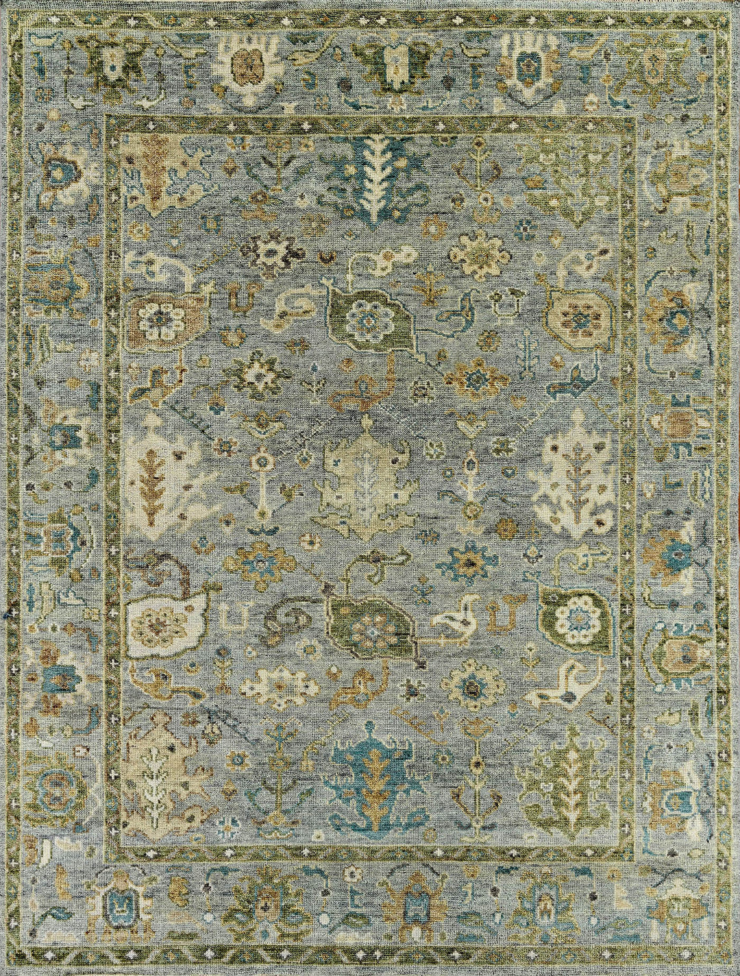 Traditional Grey/Silver Wool Area Rug: Mafi Signature Canyons TB-5119 (Hand-Knotted Area Rug)